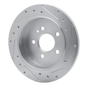 Mercedes-Benz ML350 Brake Rotor (1) - Rear Left - R1 Concepts - Drilled & Slotted - Silver - `98-`05